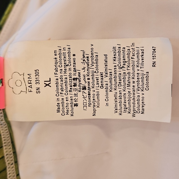 💕FARM RIO Palm Fan Bikini Set - Triangle Bikini Top + Low Bikini Bottom XL NWT - Picture 13 of 15